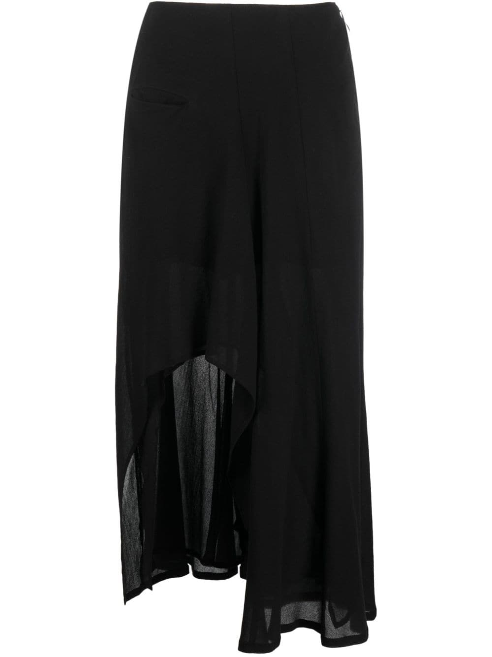 asymmetric midi skirt - 1