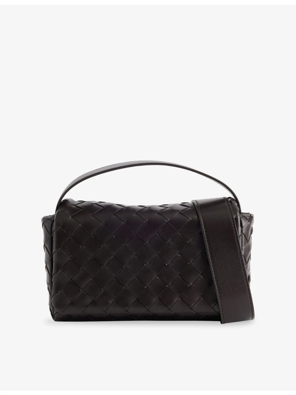 Intrecciato Leather Mini Bag with Flap - 1