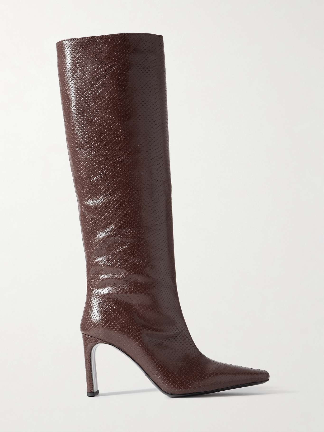 Wally lizard-effect leather knee boots - 1