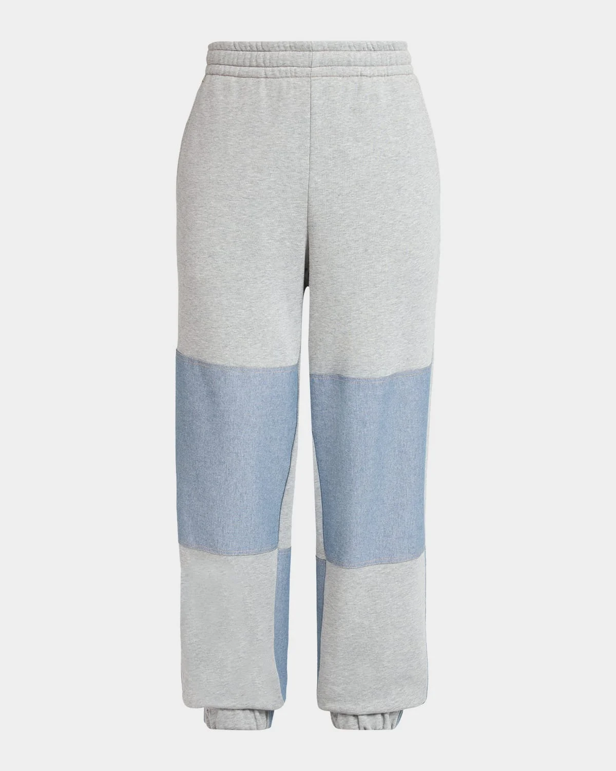 Men's Color Block Cotton Denim Sweatpants - 1