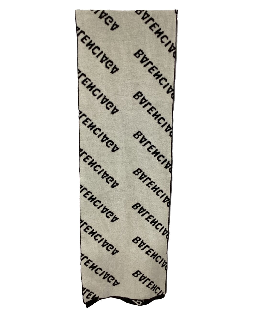 Balenciaga All Over Logo Wool Scarf (Authentic Pre-Loved) - 2