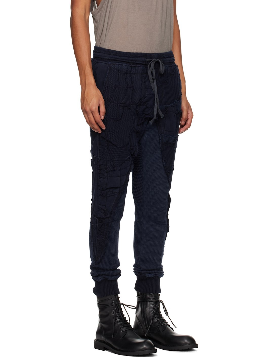 Navy Stitchwork 50/50 Sweatpants - 2