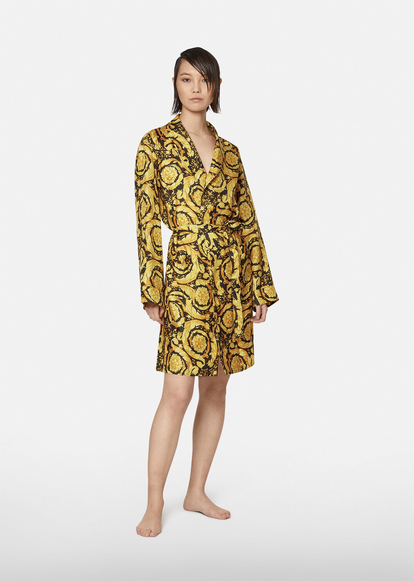 Barocco Print Silk Dressing Gown - 2