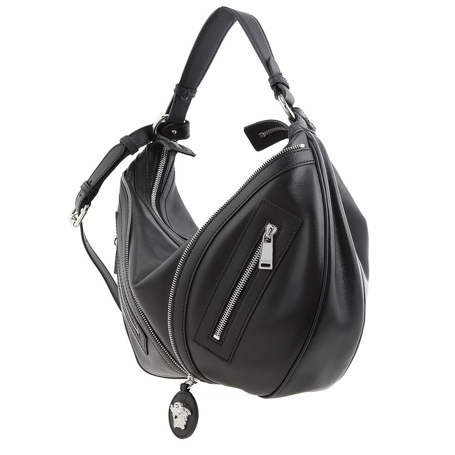 Open Box - Versace Black Repeat Hobo Bag - 3
