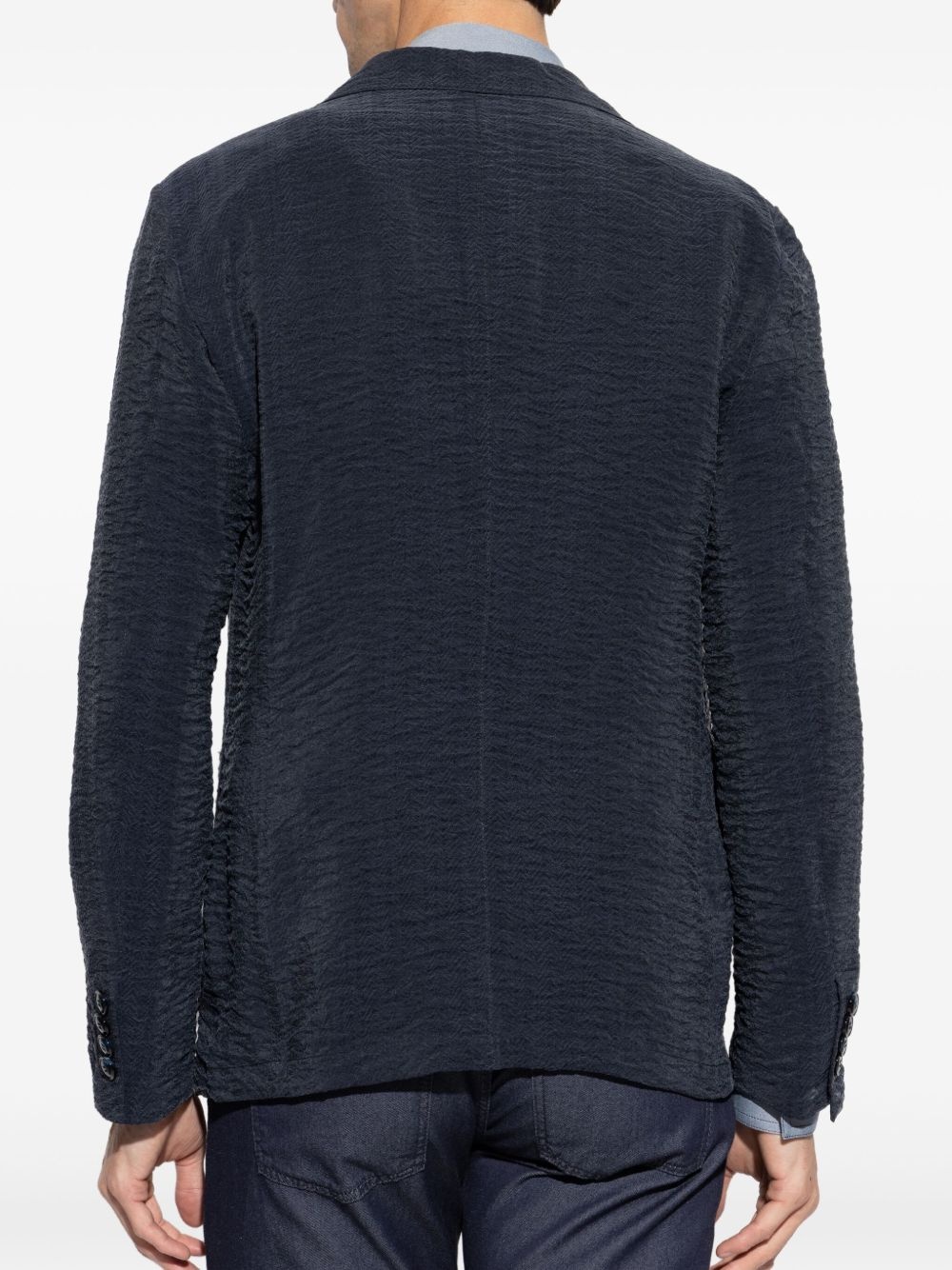 textured single-breasted blazer - 4