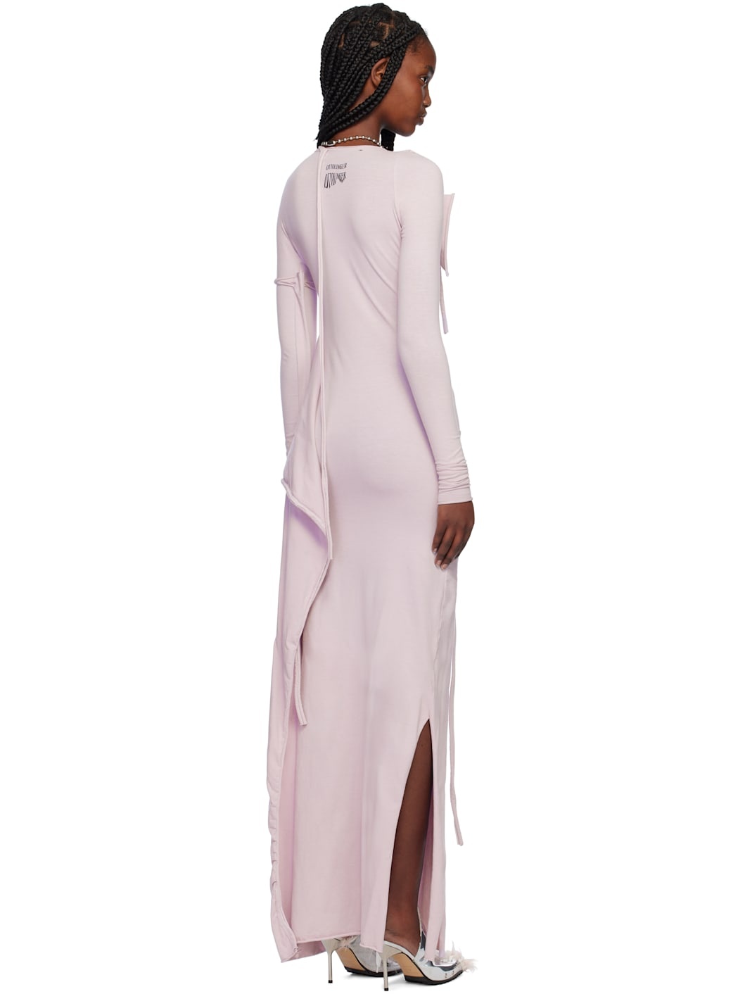 Purple Distressed Longsleeve Maxi Dress - 3