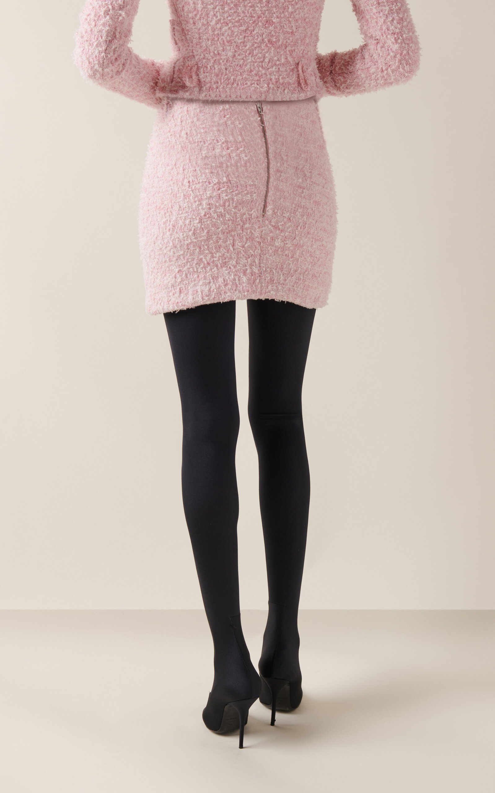 Cotton Tweed Mini Skirt pink - 5