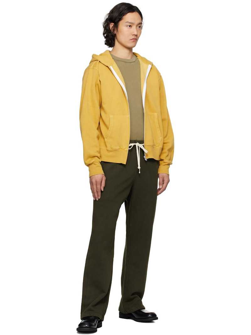 LES TIEN Yellow Heavyweight Zip Hoodie outlook