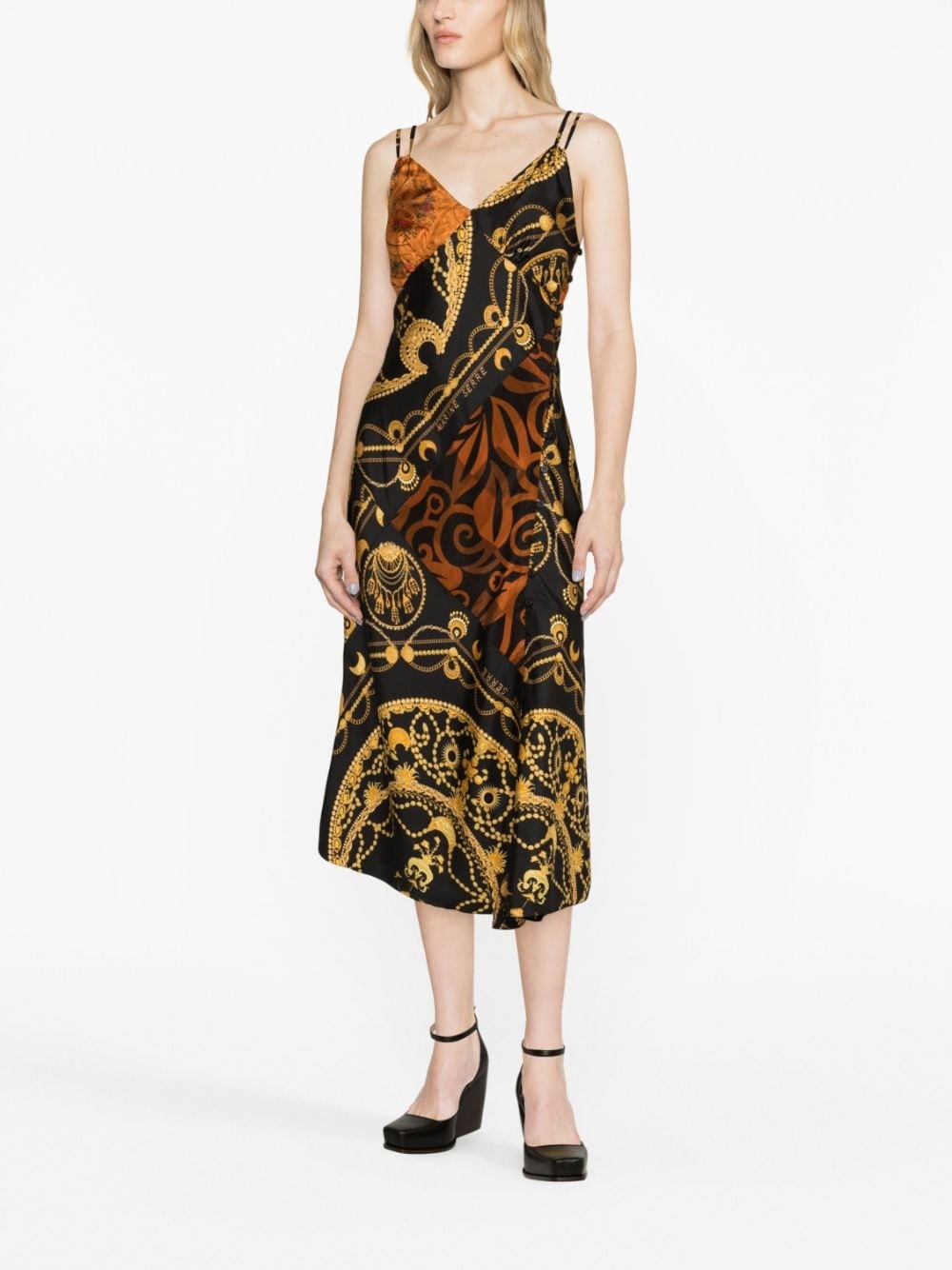 Ornament Jewelry-print regenerated-silk dress - 2