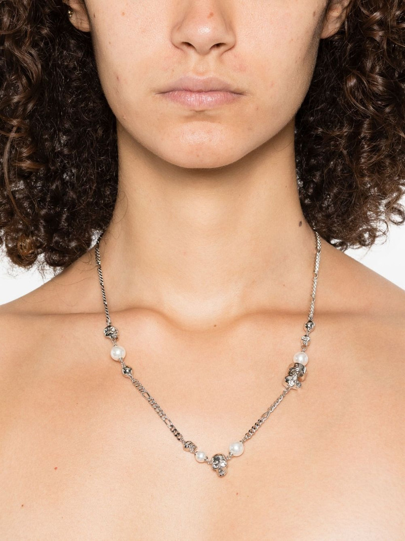 Alexander McQueen skull-charm curb-chain necklace outlook