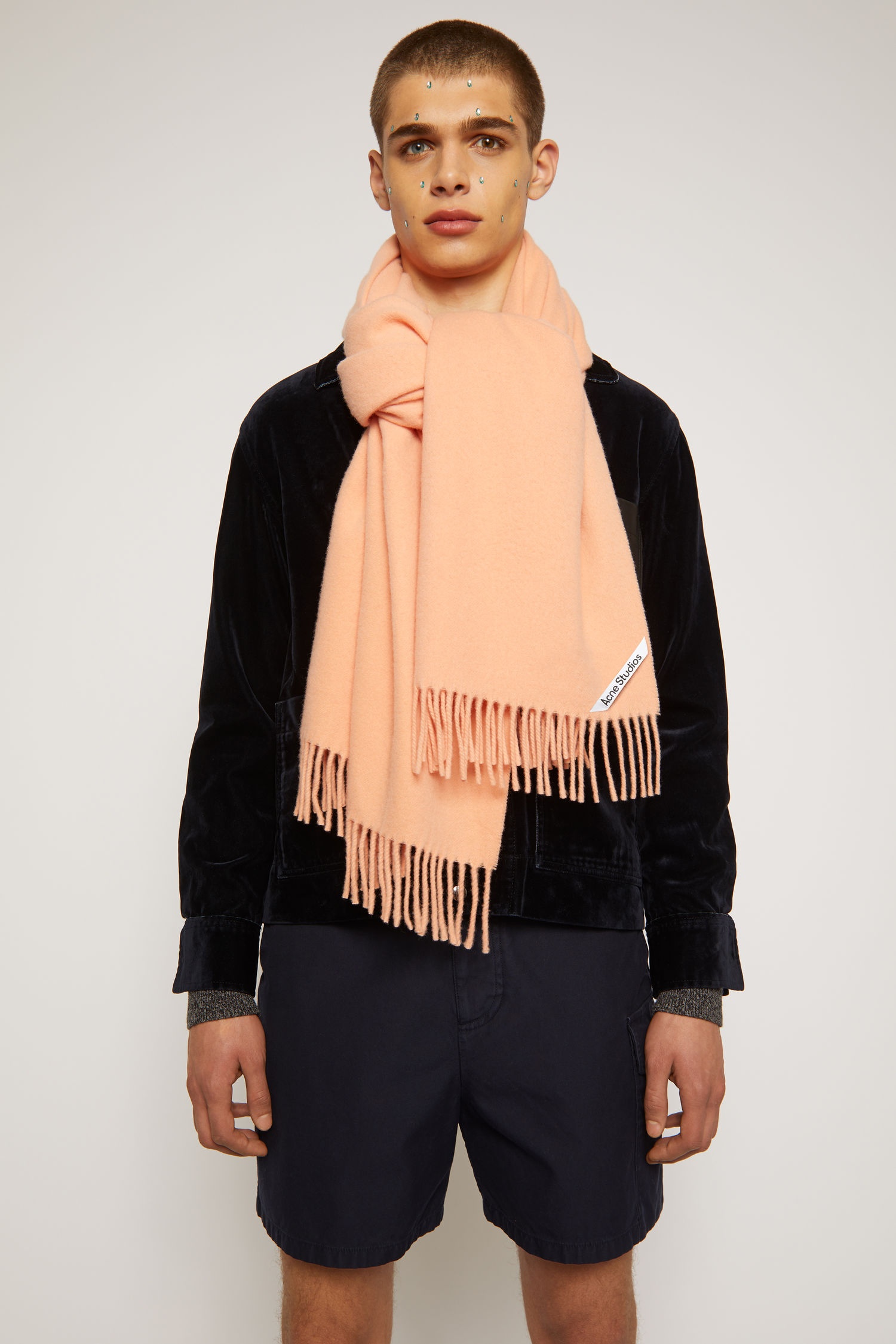 Oversized scarf salmon pink - 3