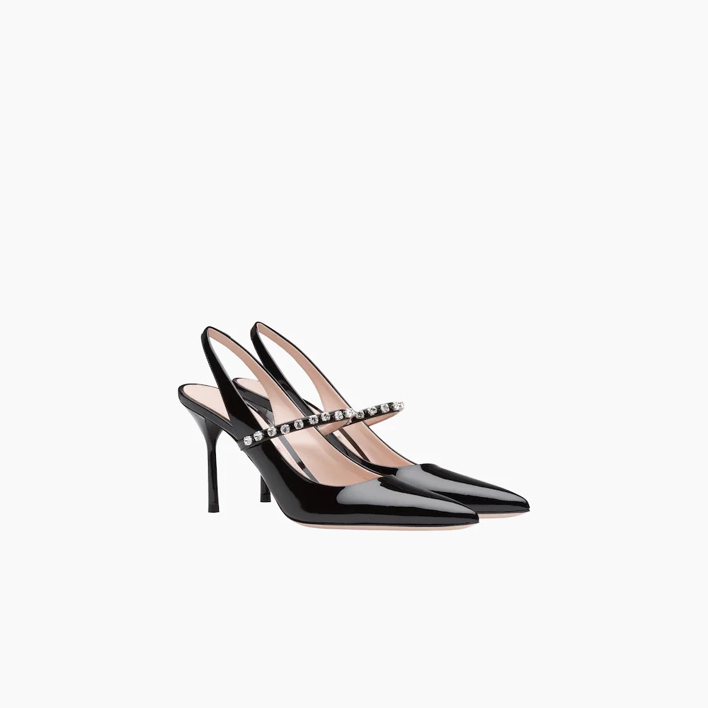 Patent leather slingback pumps - 1