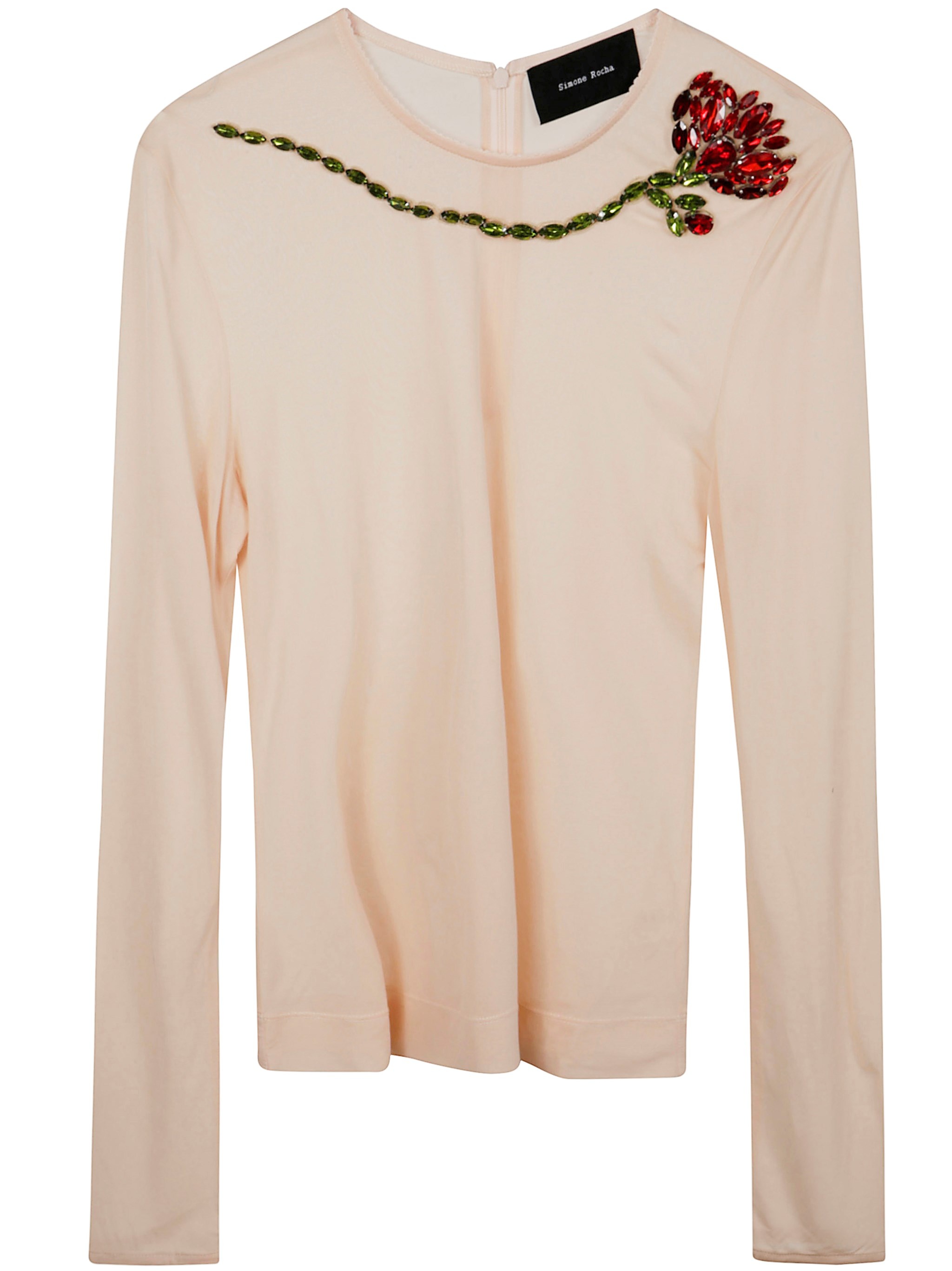 The Sheer Fitted Ballet Mesh Top with Embroidered by SIMONE ROCHA is an exquisite piece in the cloth - 1