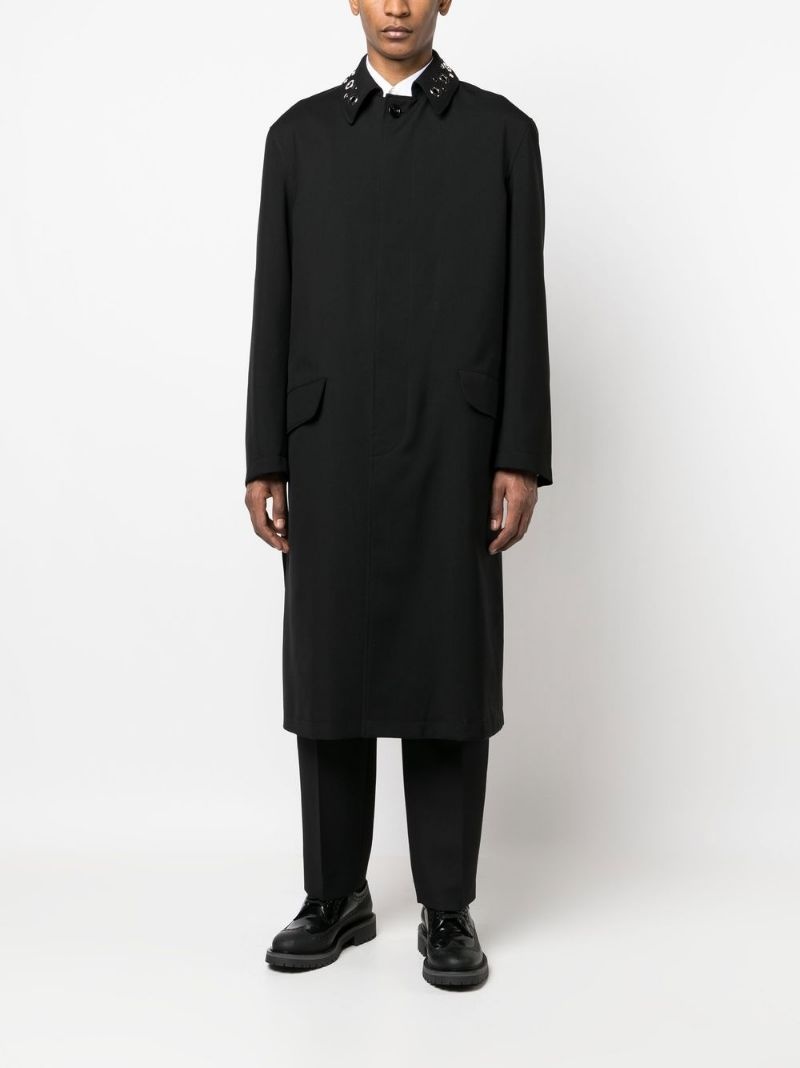 eyelet-embellished rain coat - 6