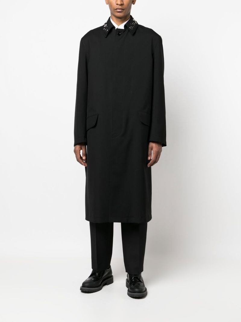 eyelet-embellished rain coat 6