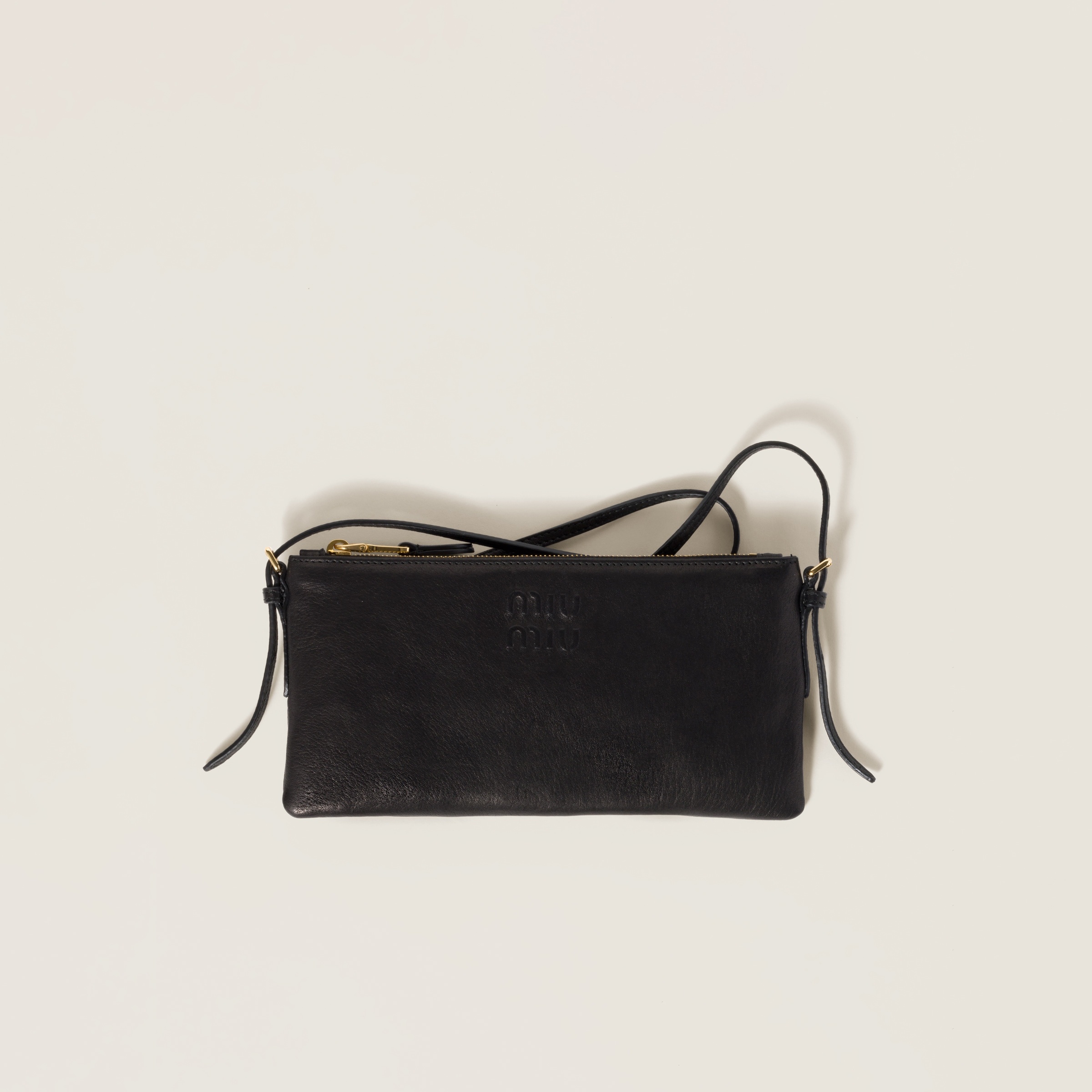 Miu Miu｜ (5BP090 2BBL F0002) Miu Miu Nappa leather mini pouch | REVERSIBLE