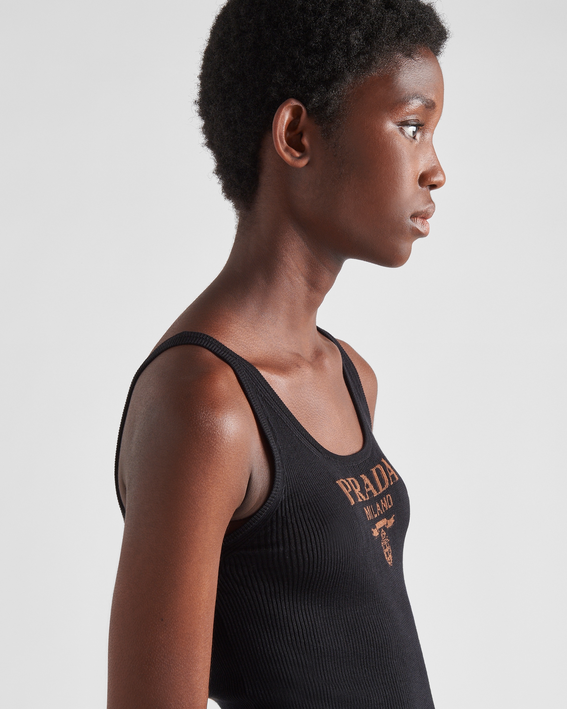 Silk tank top with logo - 3