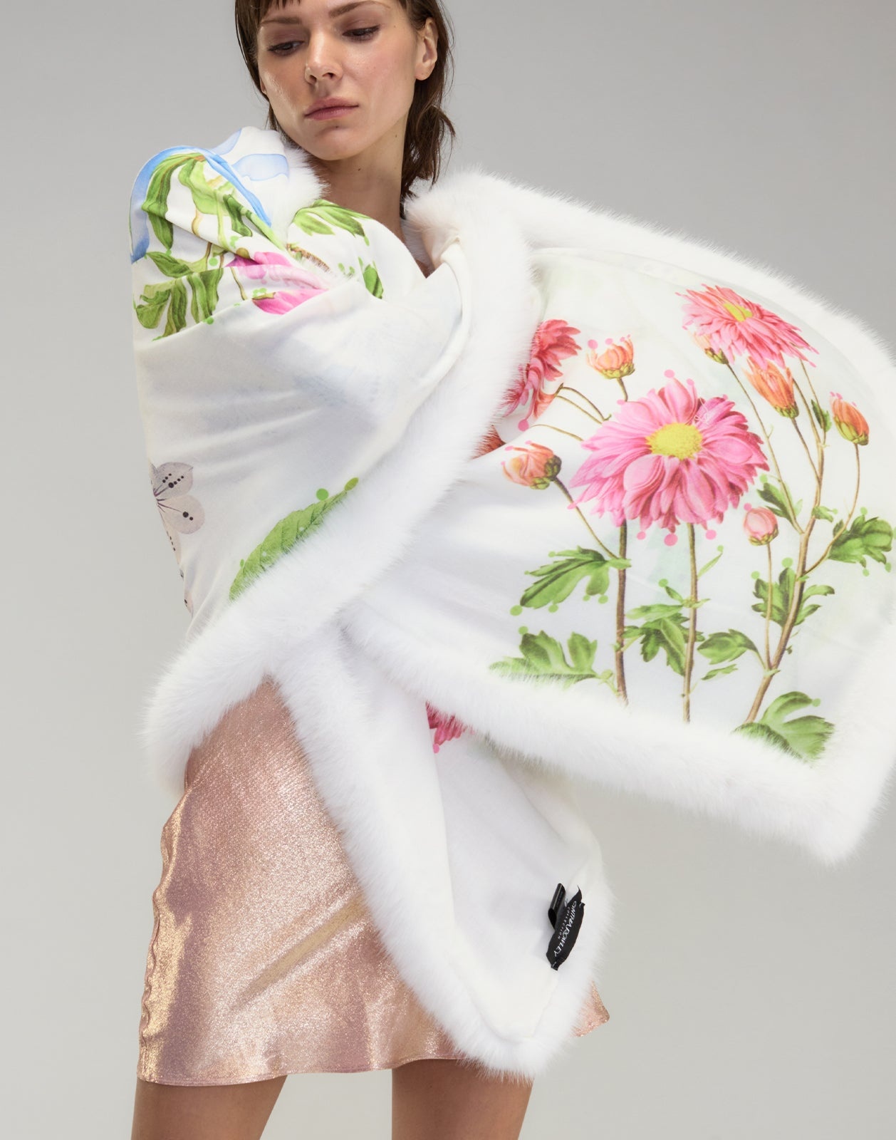 Faux Fur Trim Wrap - 4