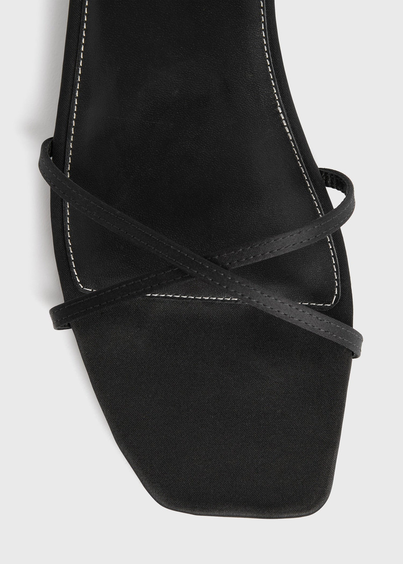 Satin crossover slides black 6