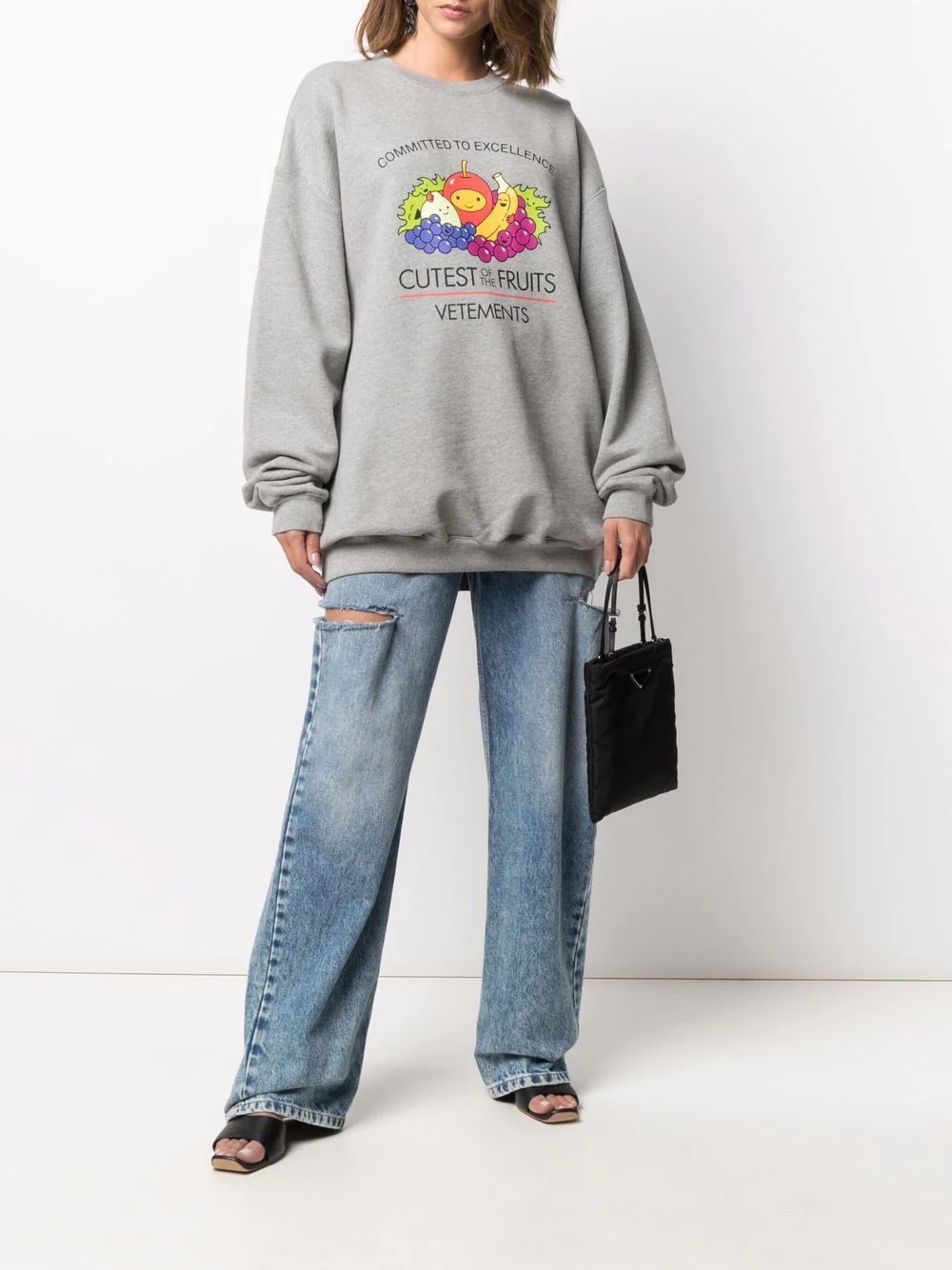 graphic-print crew neck sweatshirt - 3