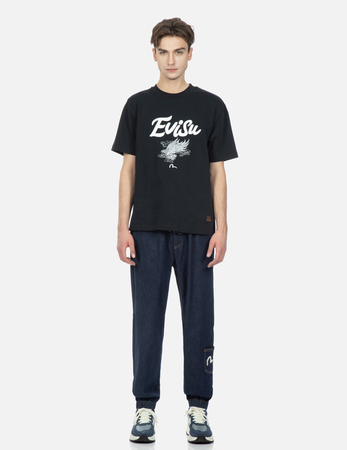 EAGLE PRINTED POCKET DENIM JOGGERS - 6