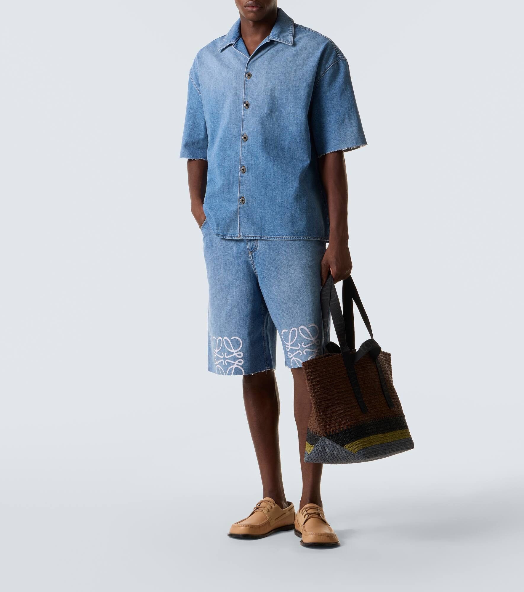 Anagram denim bowling shirt - 2