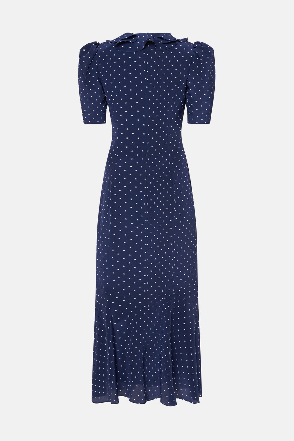 POLKA DOT PRINT SILK DRESS WITH RUFFLE AND BOW - 2