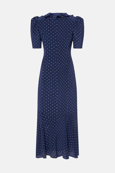 Alessandra Rich POLKA DOT PRINT SILK DRESS WITH RUFFLE AND BOW outlook