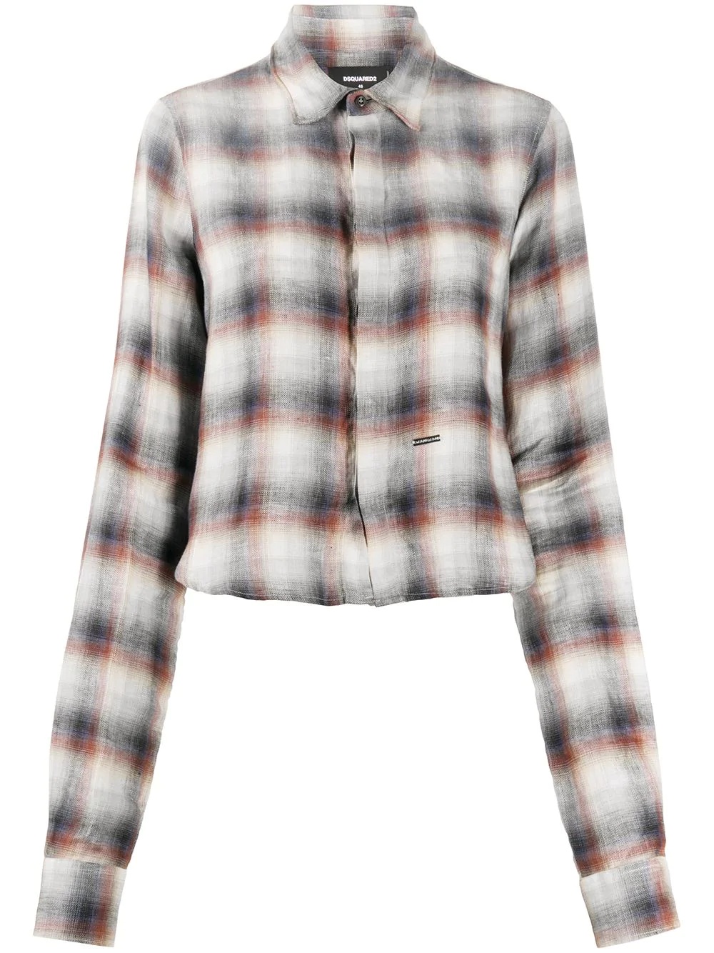 long-sleeve checked shirt - 1