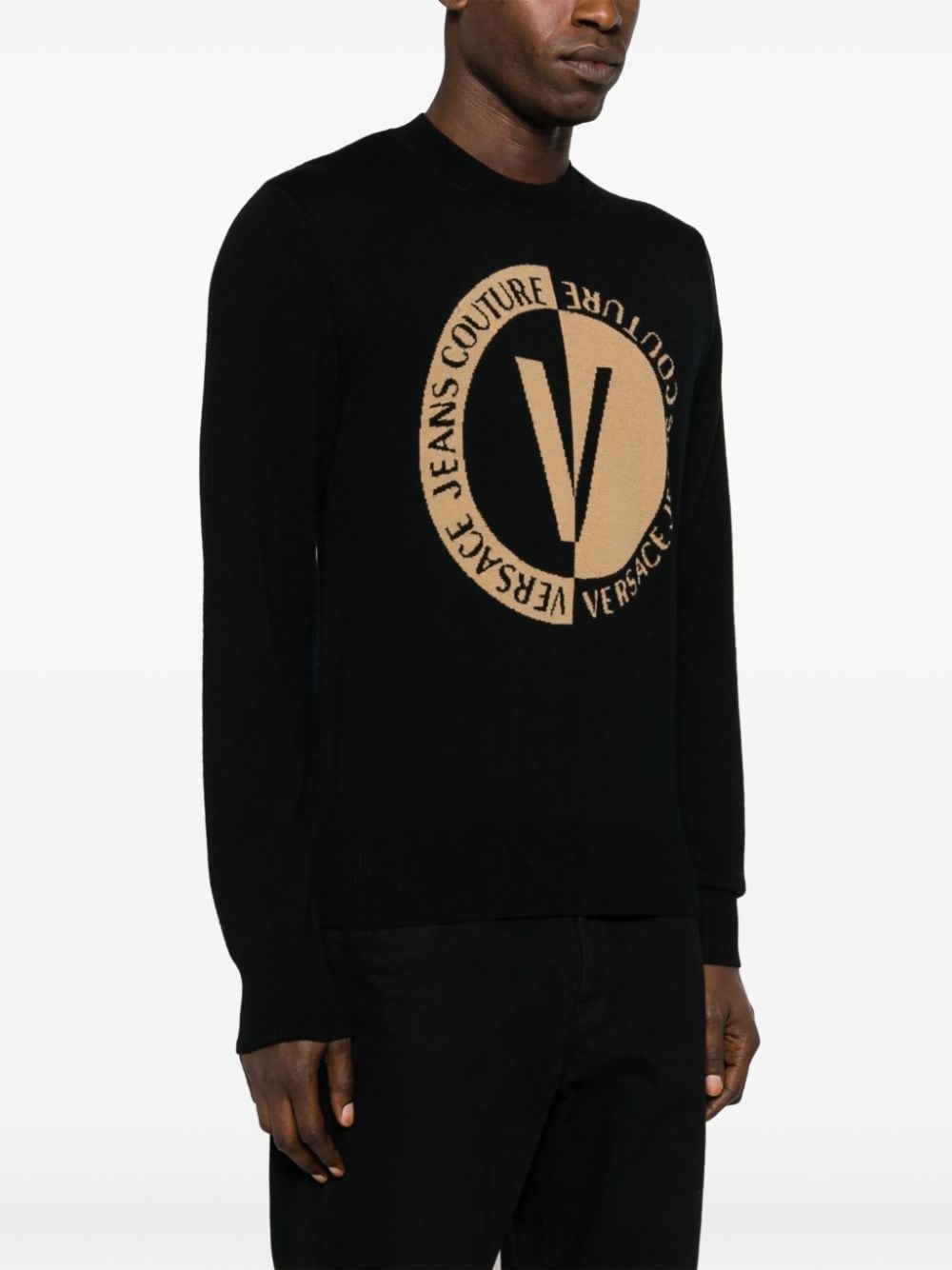intarsia-knit logo wool jumper - 3