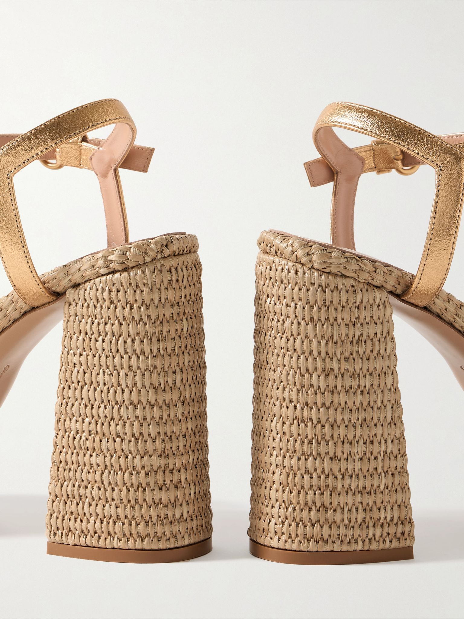 Bebe 130 metallic leather espadrille platform sandals Gold - 4