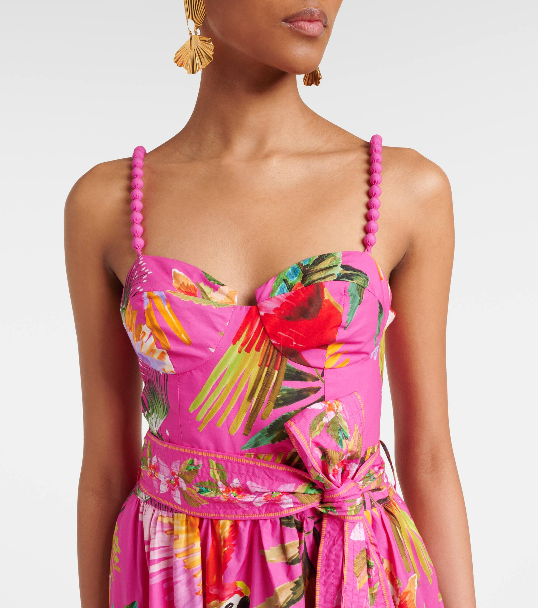 Printed cotton midi dress - 4