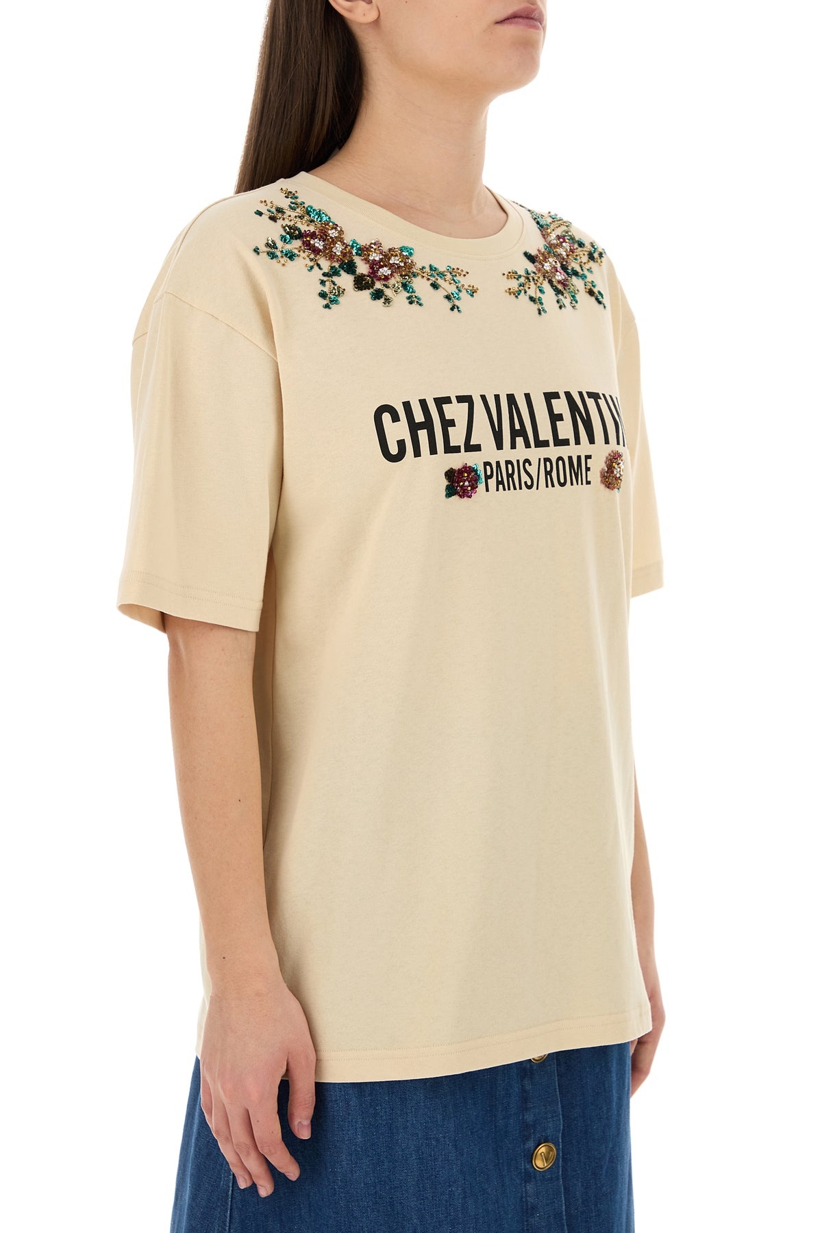Cream cotton t-shirt - 3