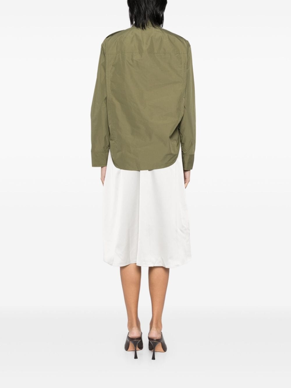 draped shirt dress - 4