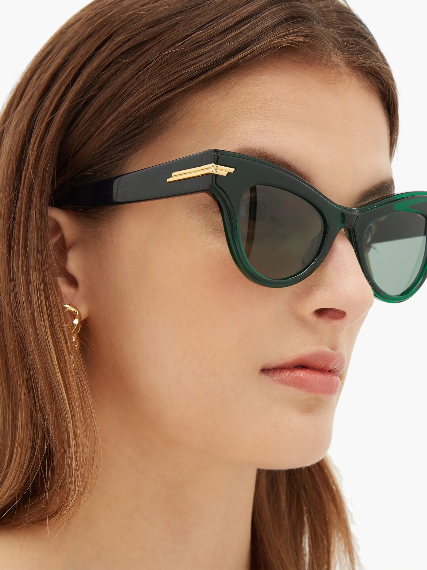 Cat-eye acetate and metal sunglasses - 3