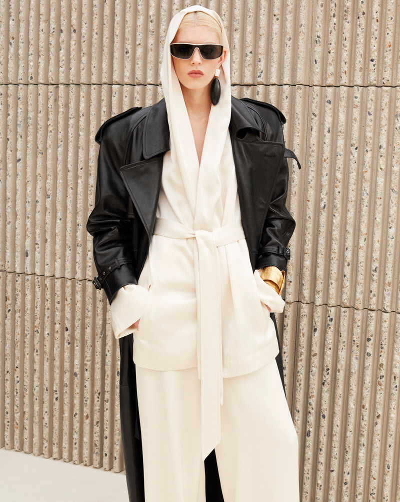 SAINT LAURENT large pants in crepe satin outlook