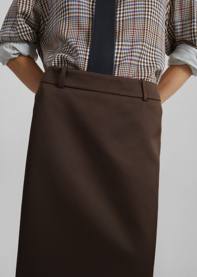 Alrose Satin Midi Skirt - Brown 8