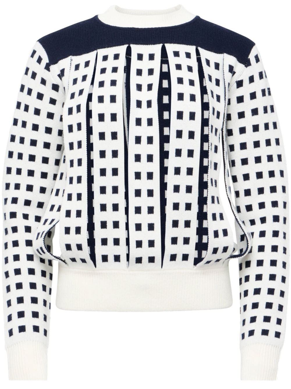 jacquard slit sweater - 1
