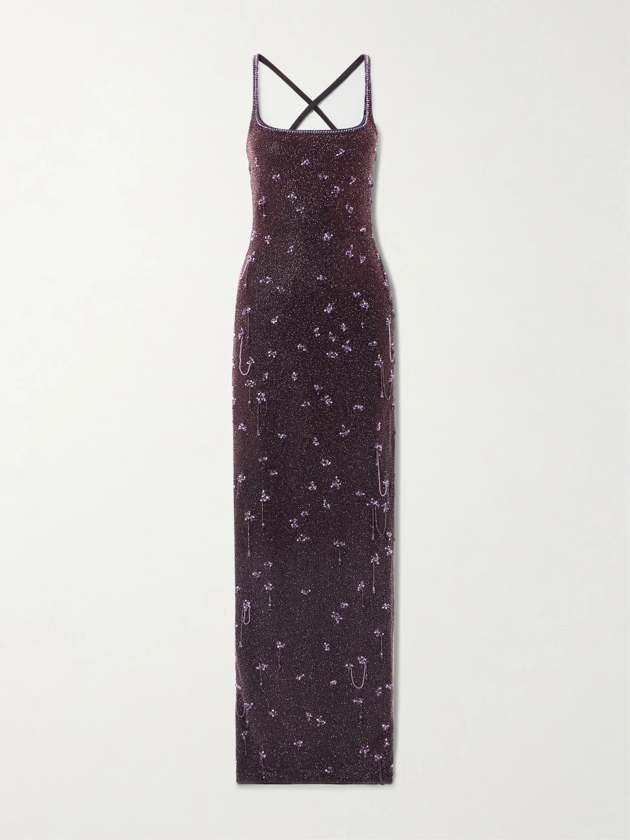 Wisteria Embellished Stretch-mesh Gown - 1