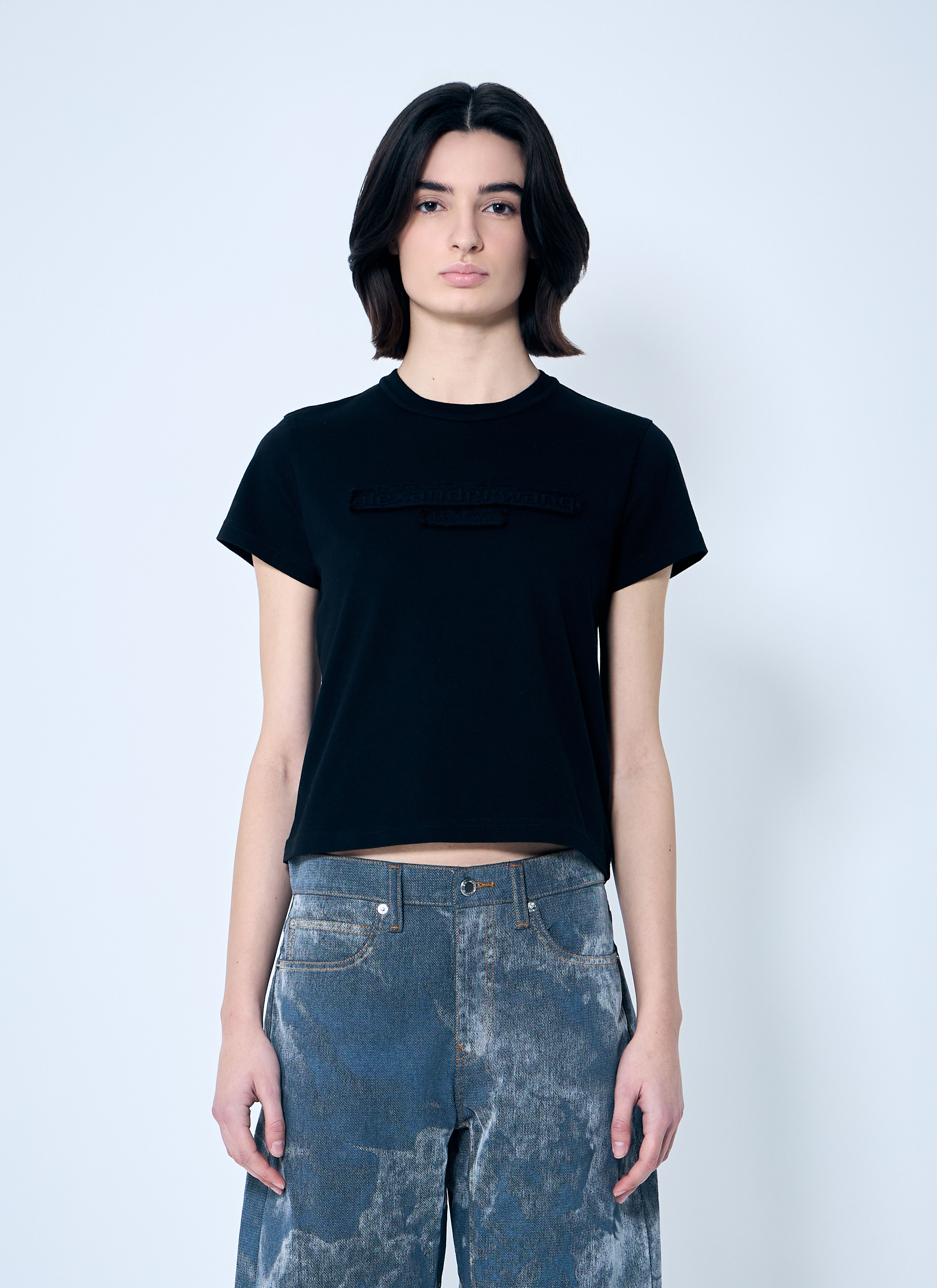 Distressed Logo Shrunken T-Shirt - 1