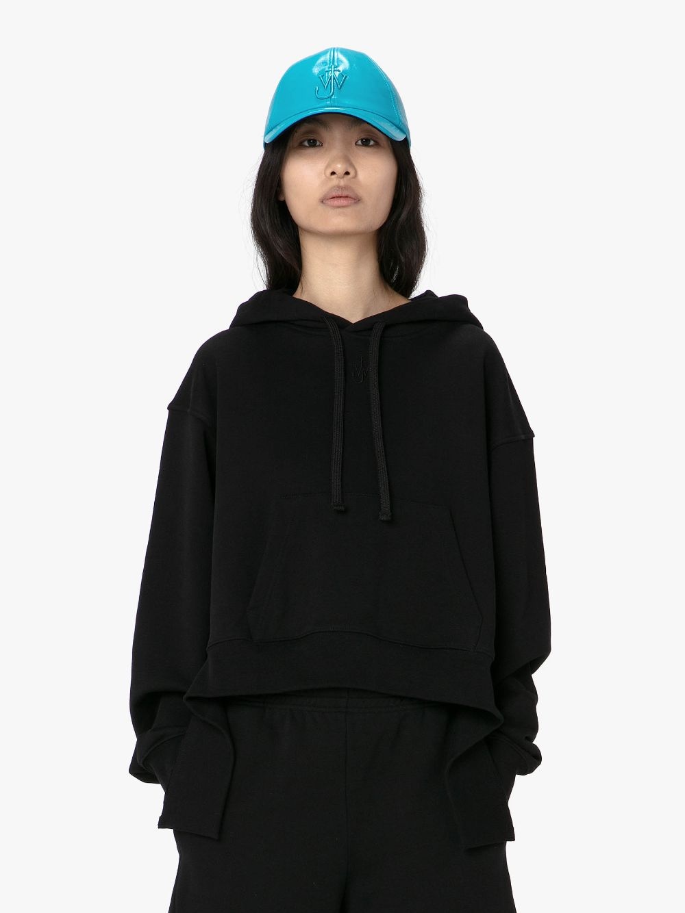DECONSTRUCTED HEM CROPPED HOODIE - 2