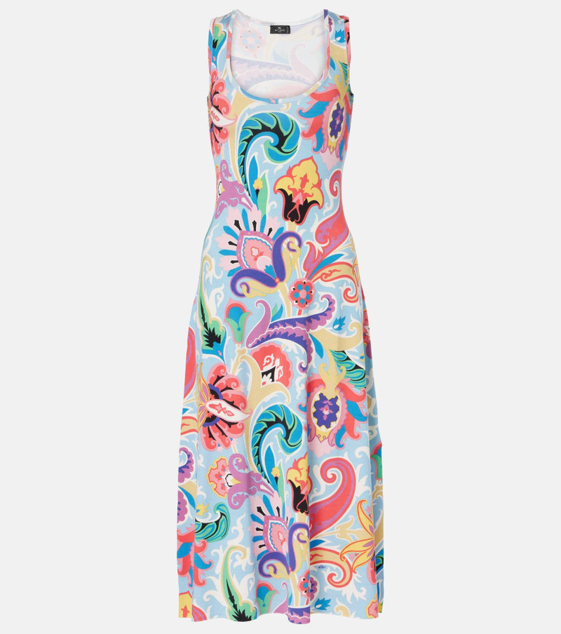 Paisley silk-blend midi dress - 1