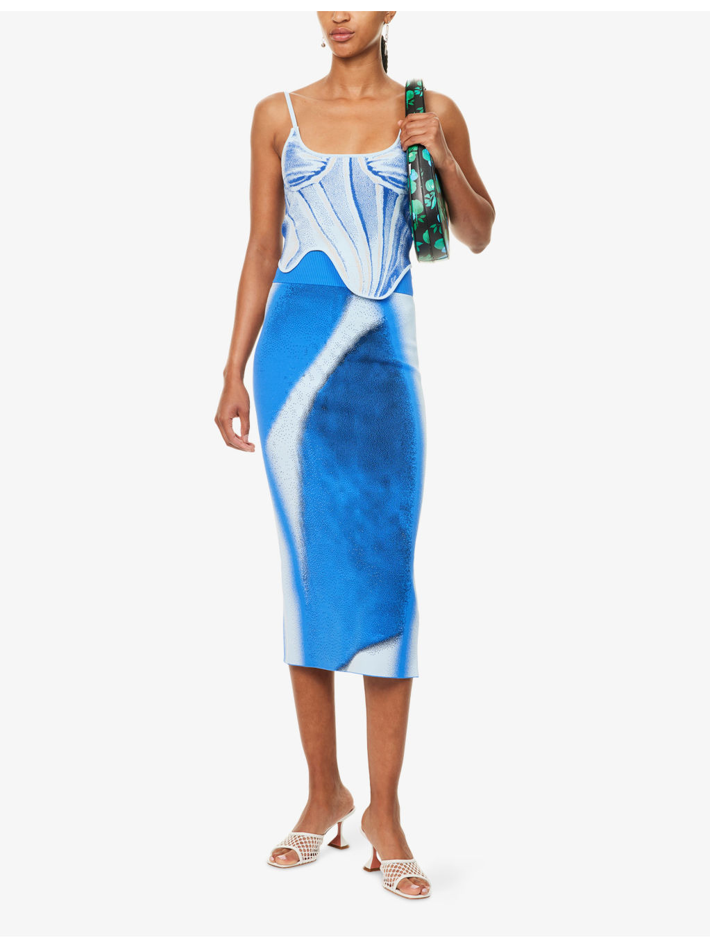 Sophie Split Stretch-Woven Midi Skirt - 2