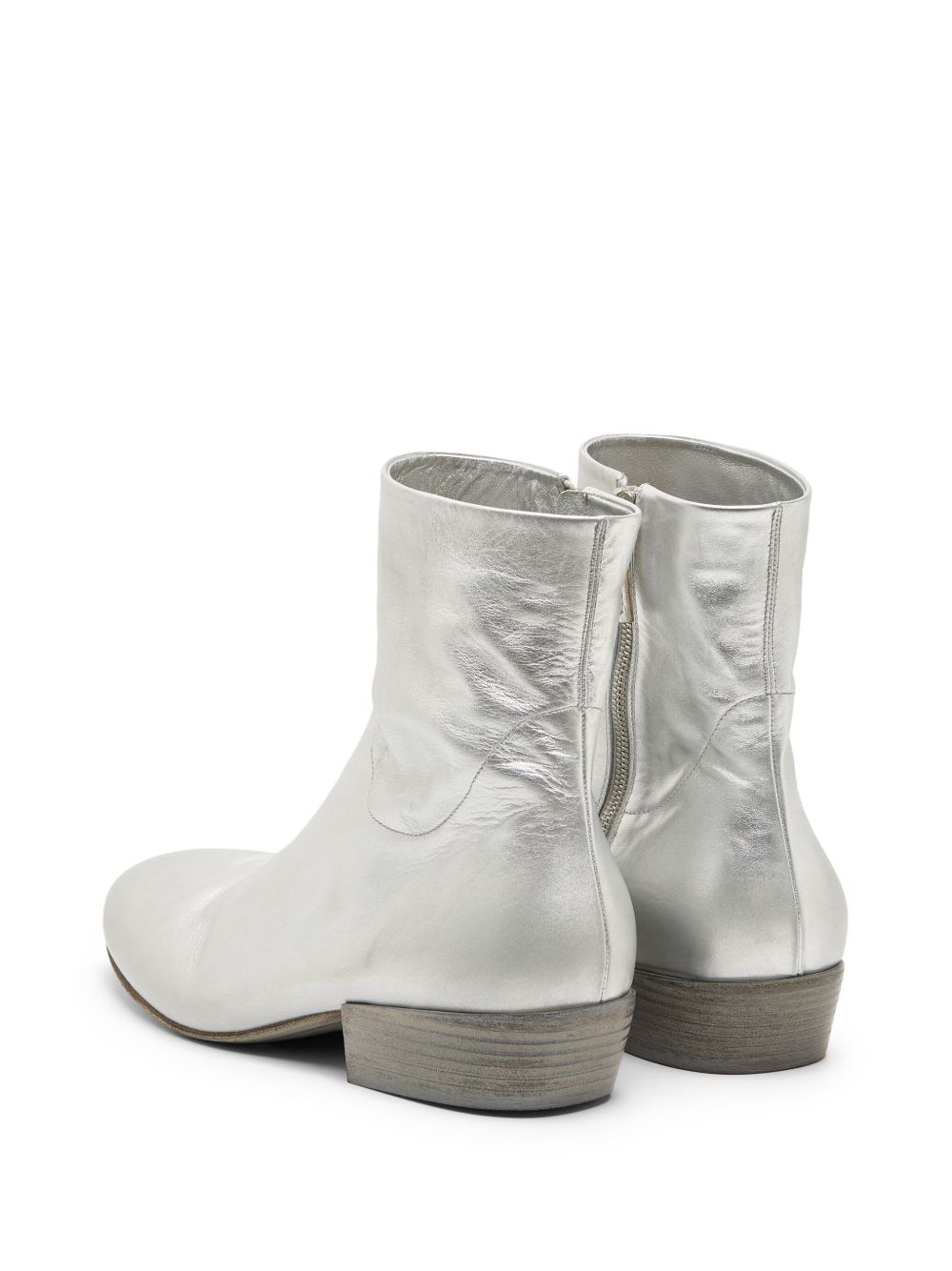 metallic-leather ankle boots - 3