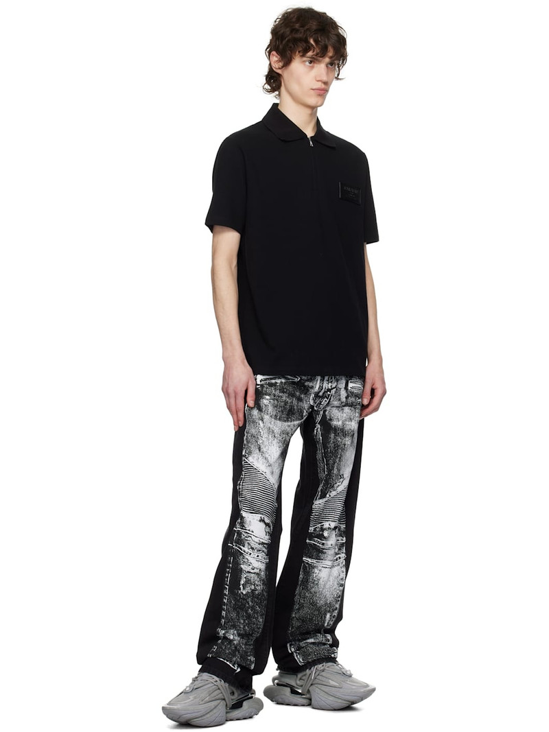 Balmain Gray Unicorn Low Fleece Print Sneakers outlook
