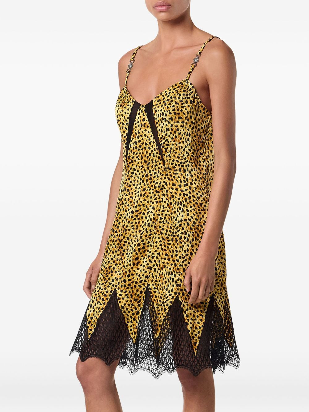 Cheetah allover silk slip dress - 4