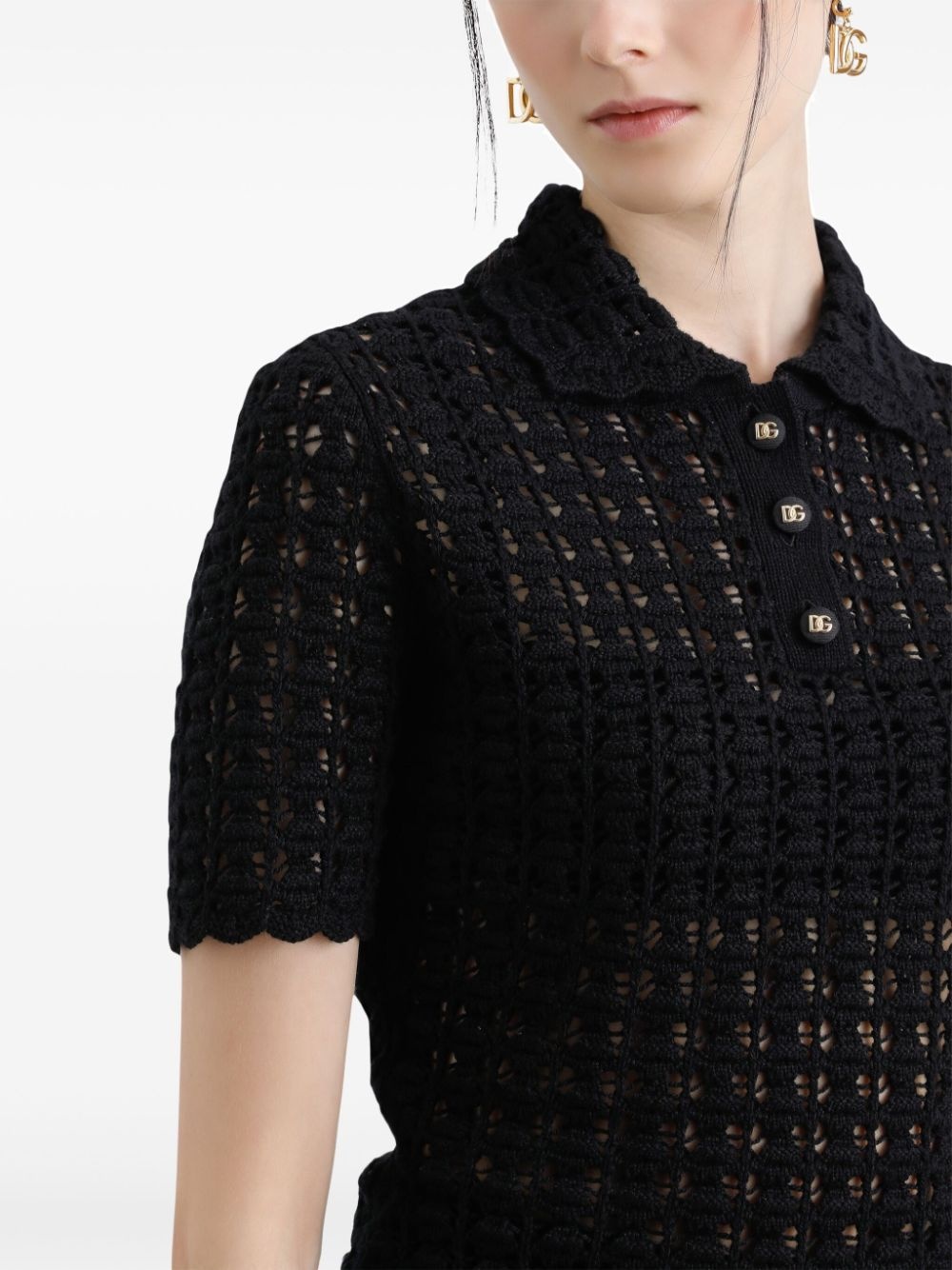 open-knit polo shirt - 5