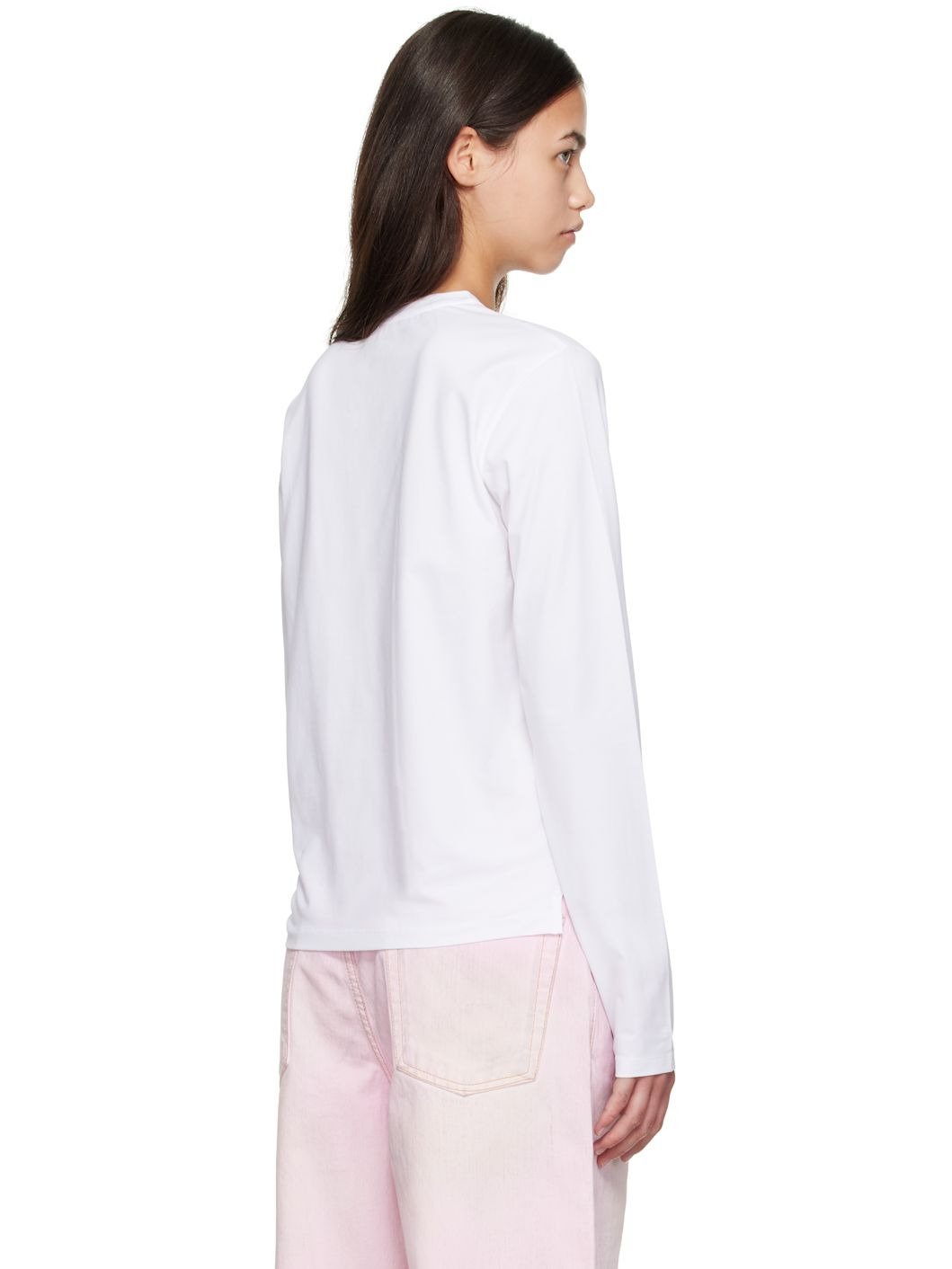 White Long Sleeve Regular Fit T-shirt - 3