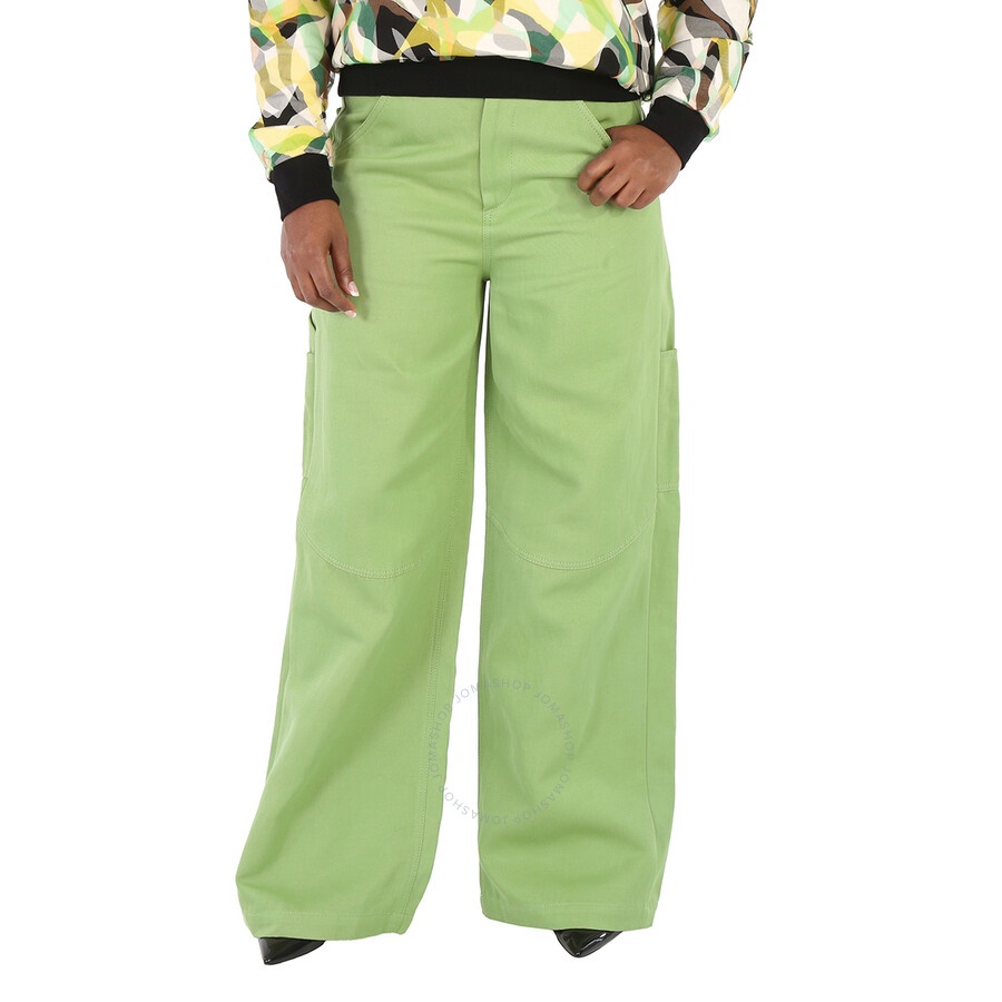 Petar Petrov - Petar Petrov Ladies Green Cotton Ramie Blend Genaro Trousers - 3