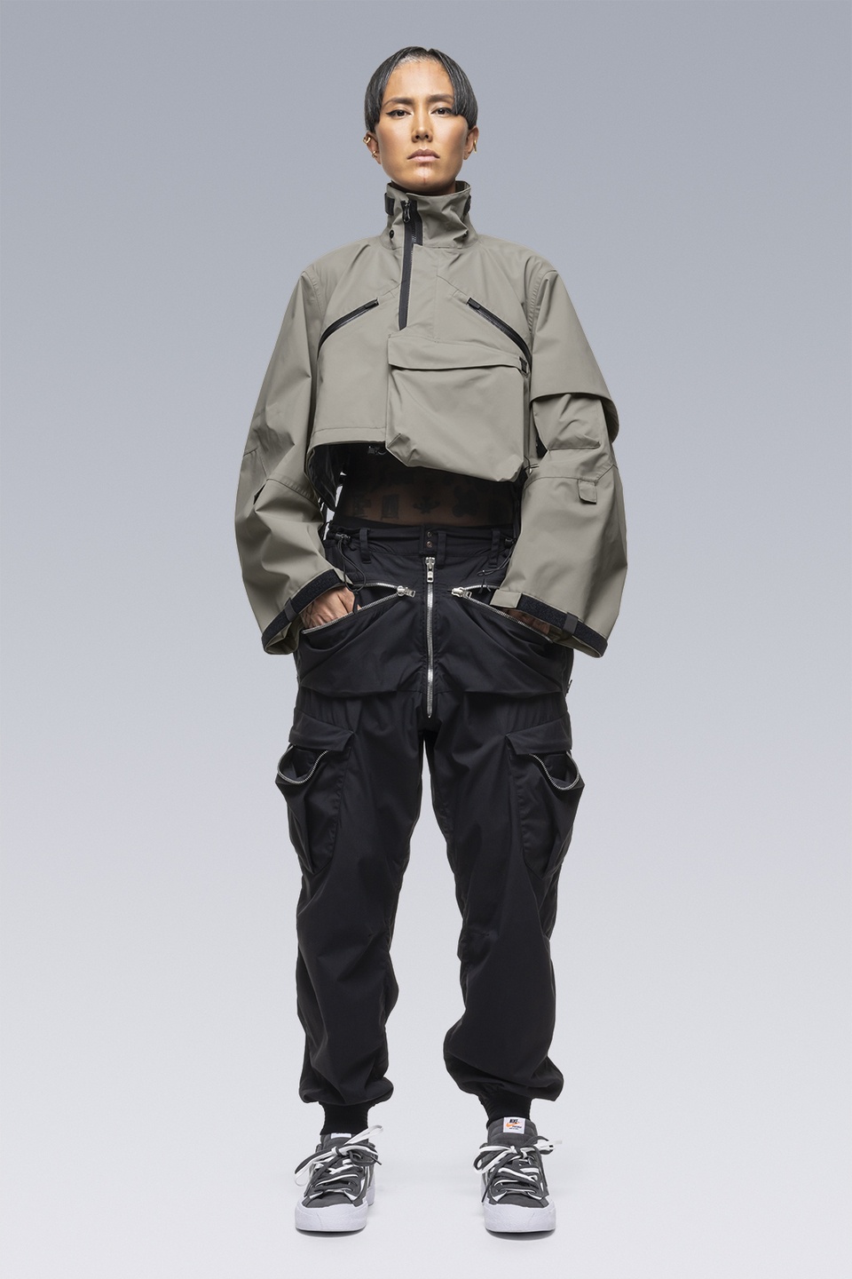 ジャケット・アウター sacai / ACRONYM CROP JACKET Black size2 Sacai x Acronym Crop Jacket Black - SS22 - US